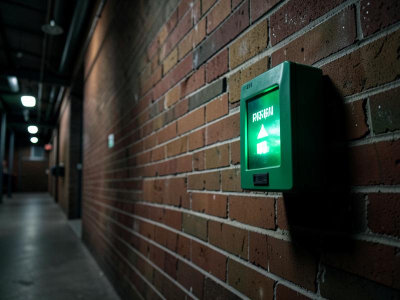 Emergency exit lighting in an industrial corridor